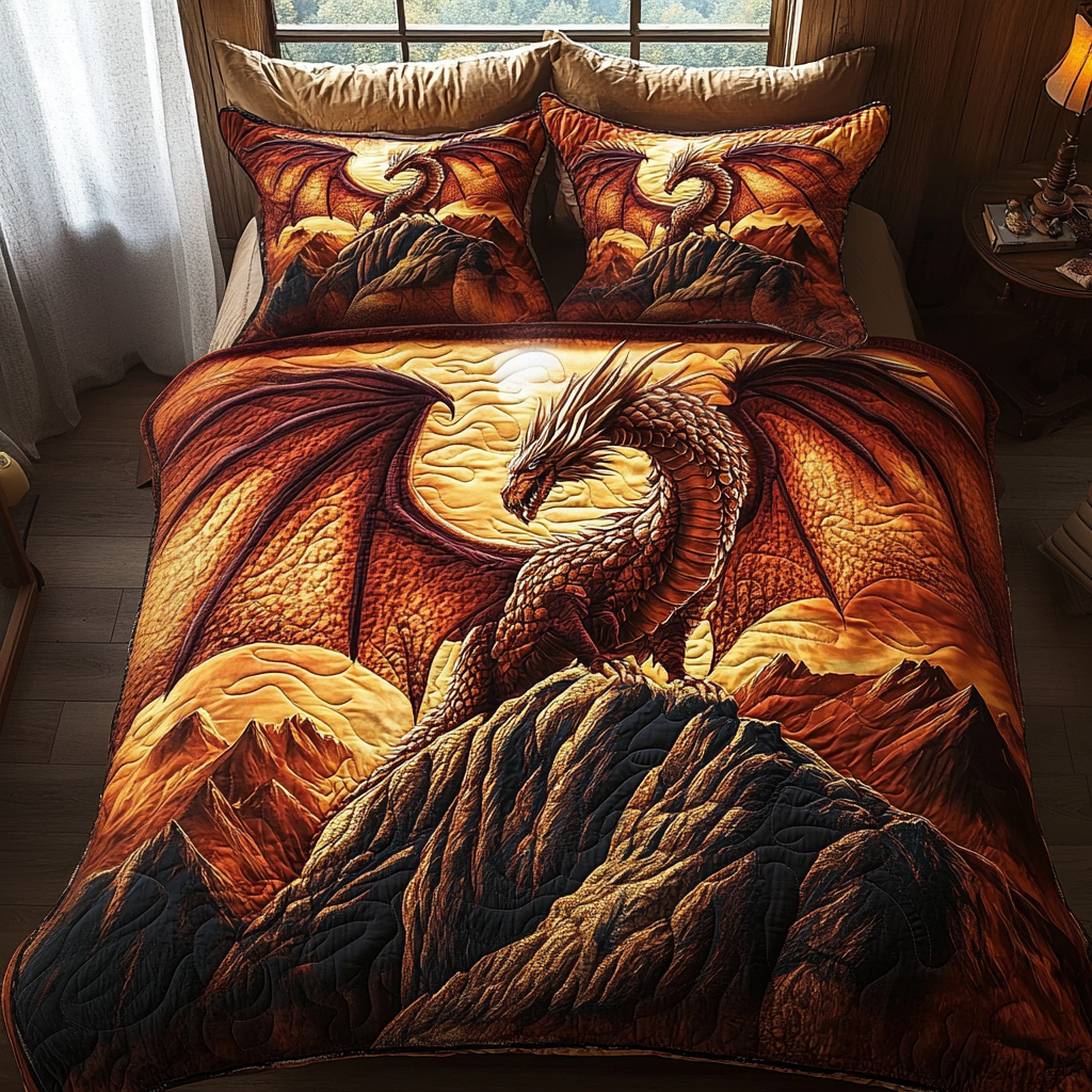 Inferno Roost Quilted Bedding Set - Single (59" x 70")
