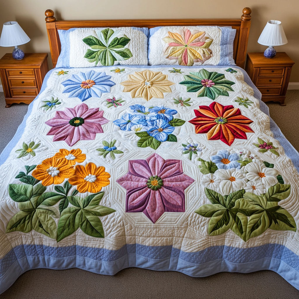 Infinite Patterned 3-Piece Quilted Bedding Set - Single (59" x 70")