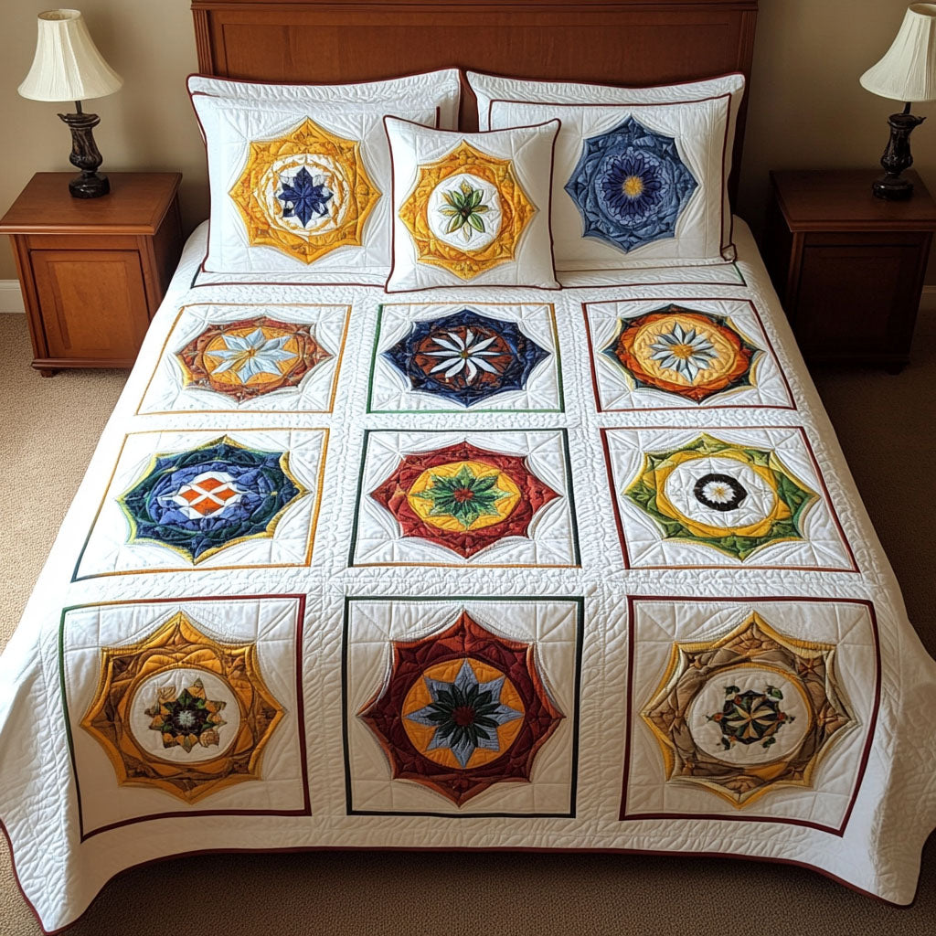 Inner Circle 3-Piece Quilted Bedding Set - Single (59" x 70")