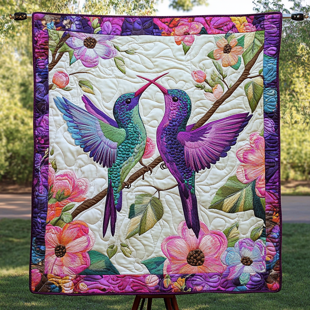 Iridescent Flight Quilted Blanket - Throw (55" x 60")