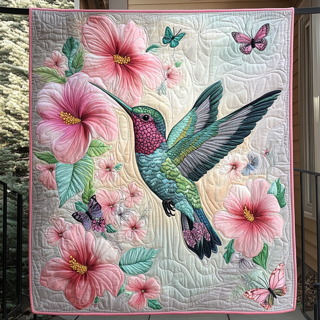 Iridescent Flight Quilted Blanket - Throw (55" x 60")