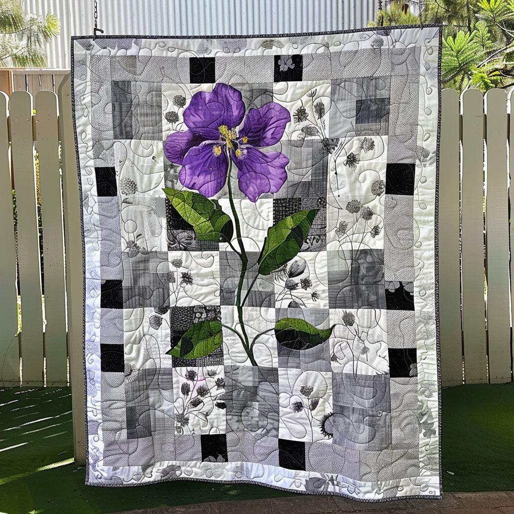 Iris Garden Quilted Blanket - Throw (55" x 60")