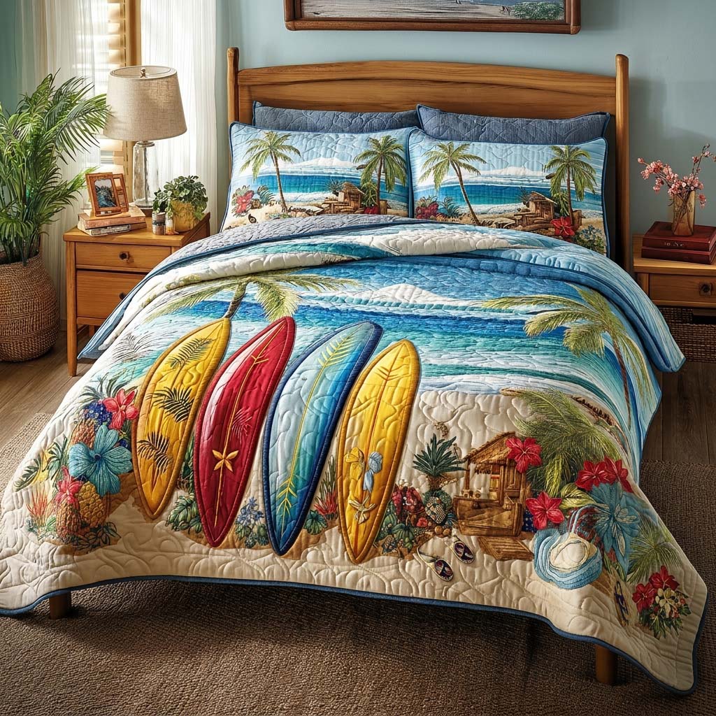 Island Breeze 3-Piece Quilted Bedding Set - Single (59" x 70")