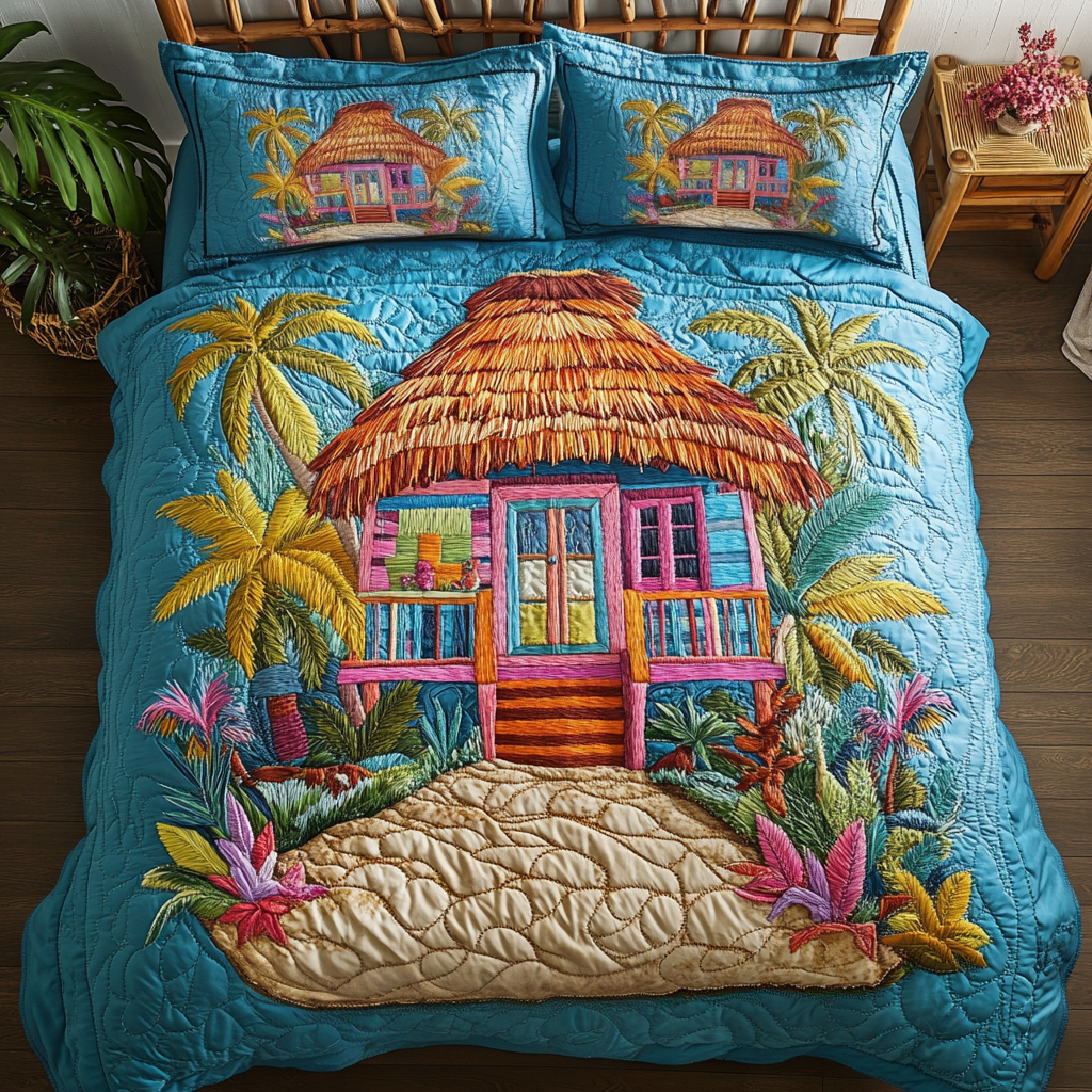 Island Dream 3-Piece Quilted Bedding Set - Single (59" x 70")