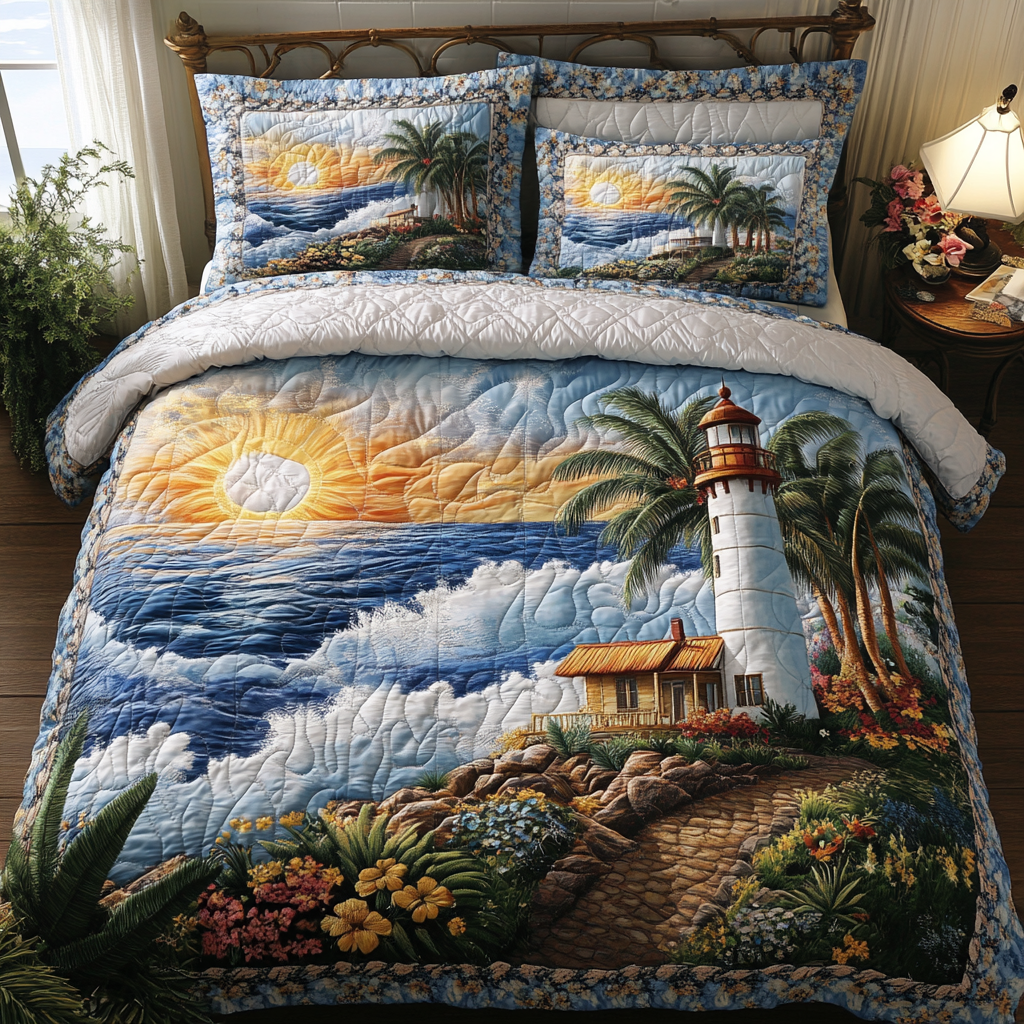 Island Watch 3-Piece Quilted Bedding Set - Single (59" x 70")