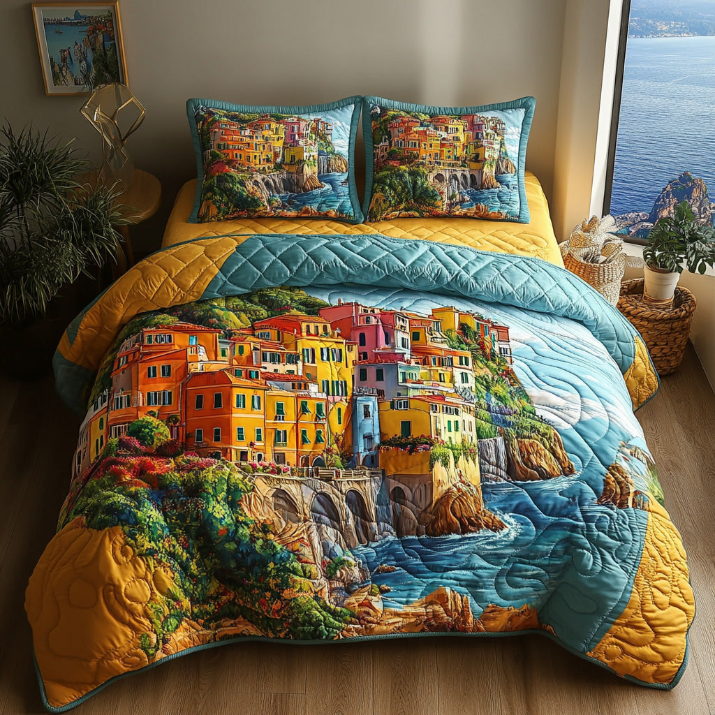 Italian Escape 3-Piece Quilted Bedding Set - Single (59" x 70")