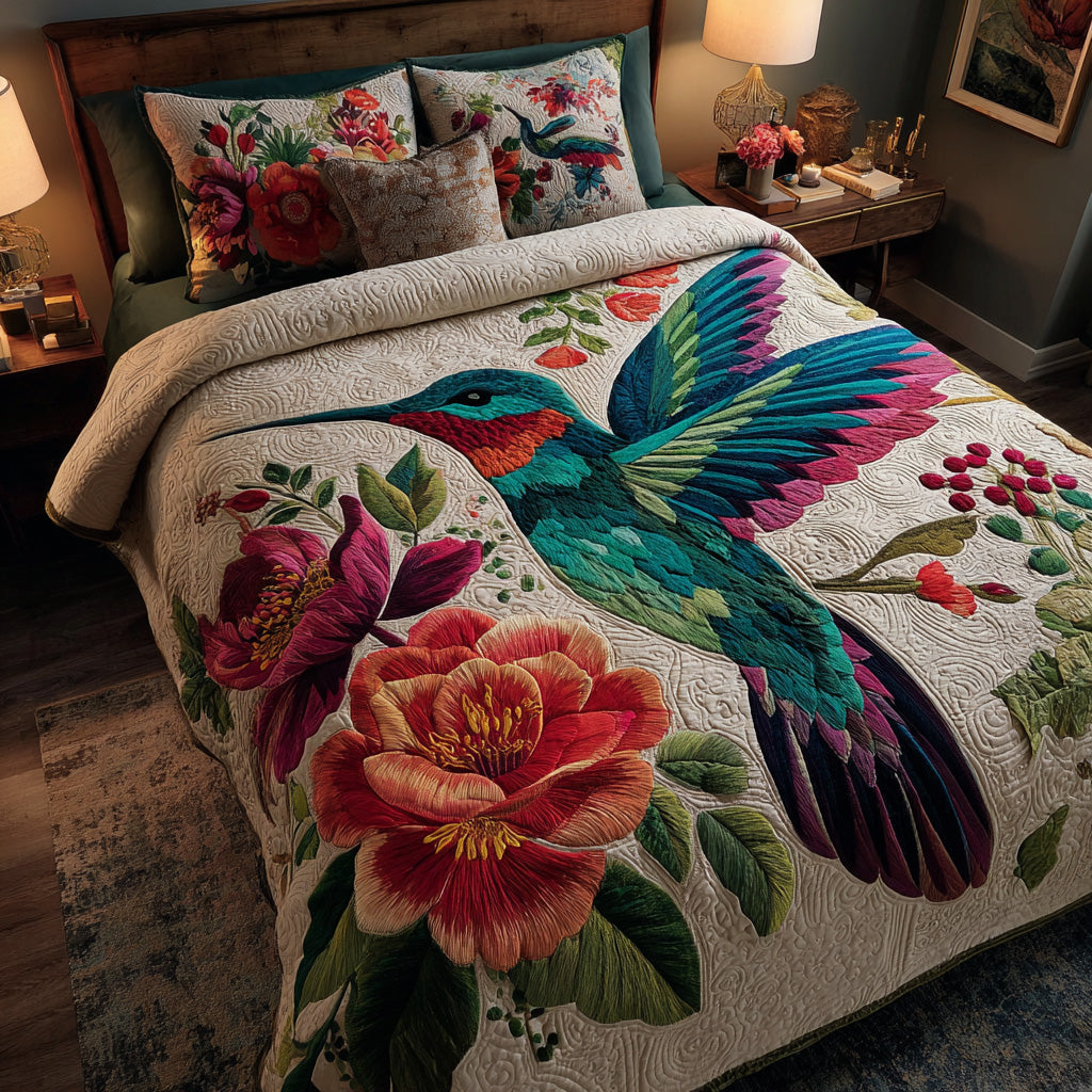 Ivory Blossom Bird Quilted Blanket - Baby (30" x 40") - Pack 1