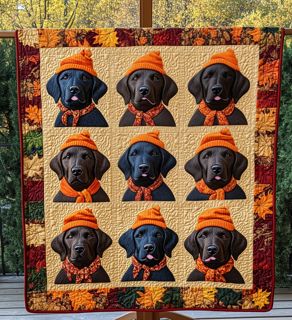 Ivory Retriever Quilted Blanket - Throw (55" x 60")