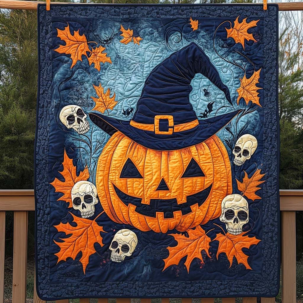 Jack O Lantern Magic Quilted Blanket - Throw (55" x 60")