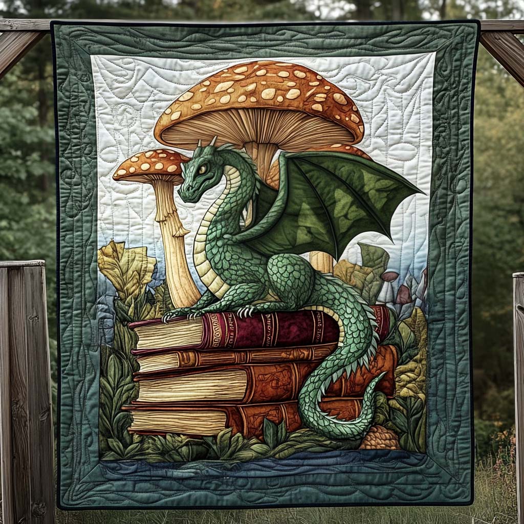 Jade Serpent Quilted Blanket - Throw (55" x 60")