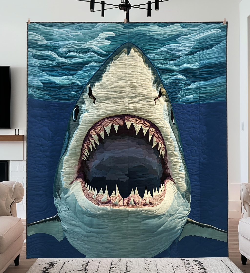 Jaws Quilted Blanket - Throw (55" x 60")