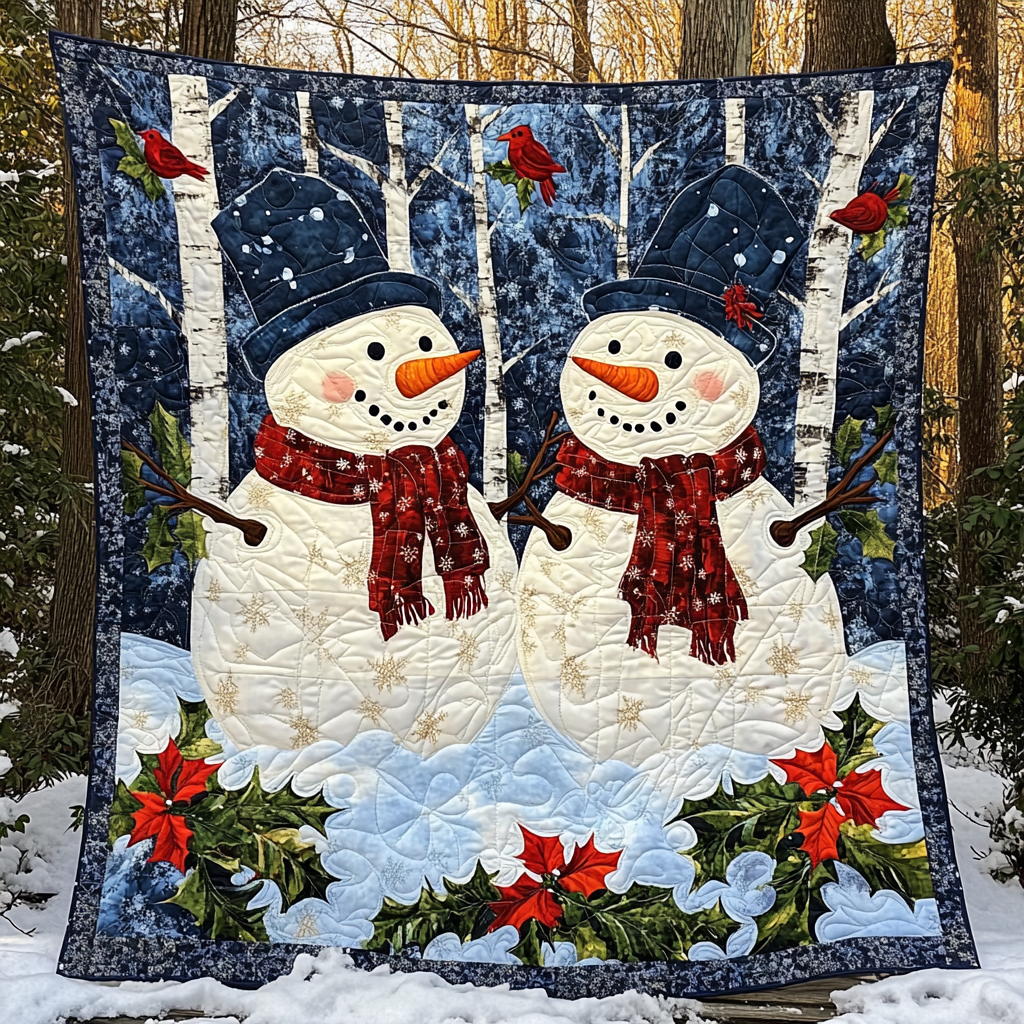 Jingle Bell Time Quilted Blanket - Throw (55" x 60")