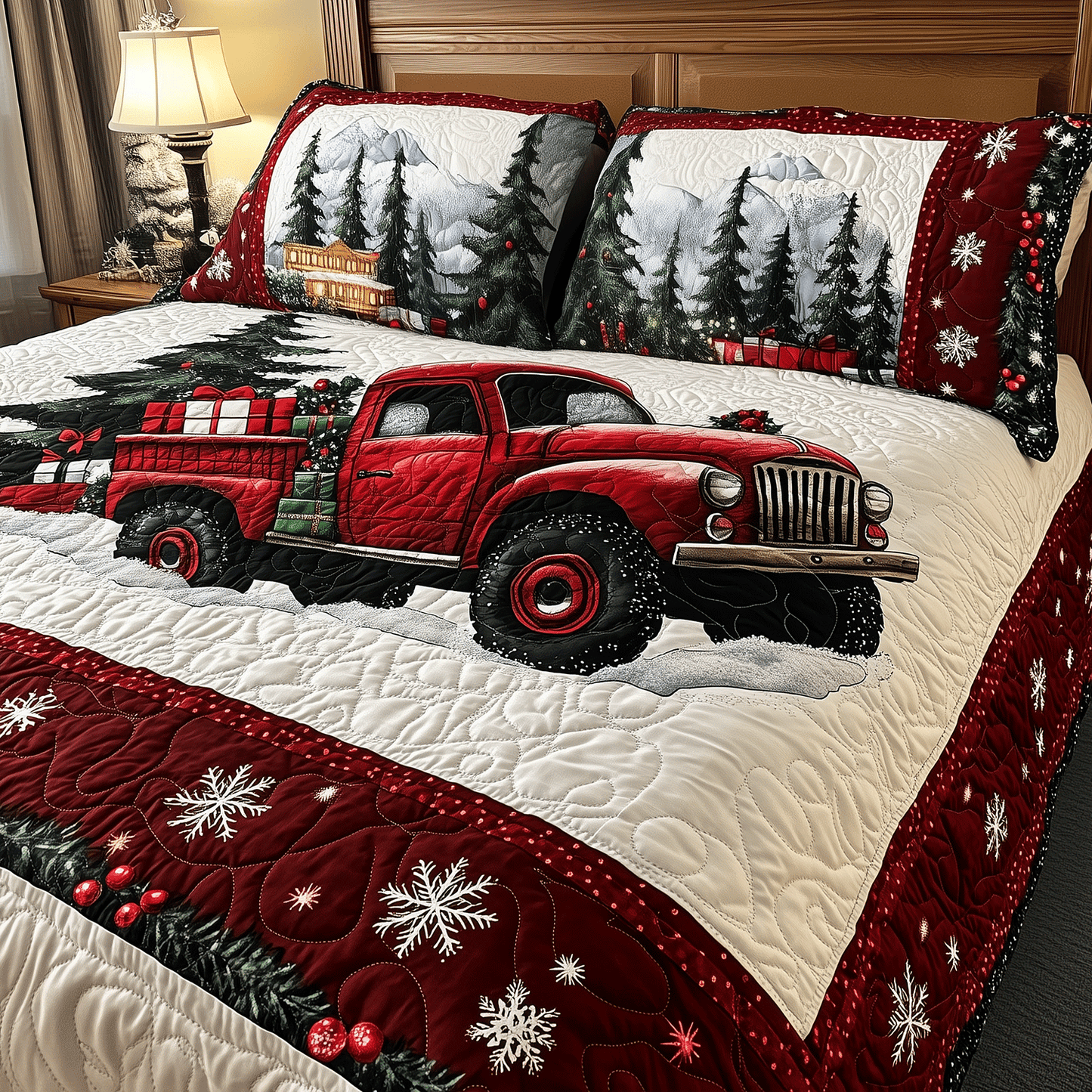 Jolly Truckload 3-Piece Quilted Bedding Set - Single (59" x 70")