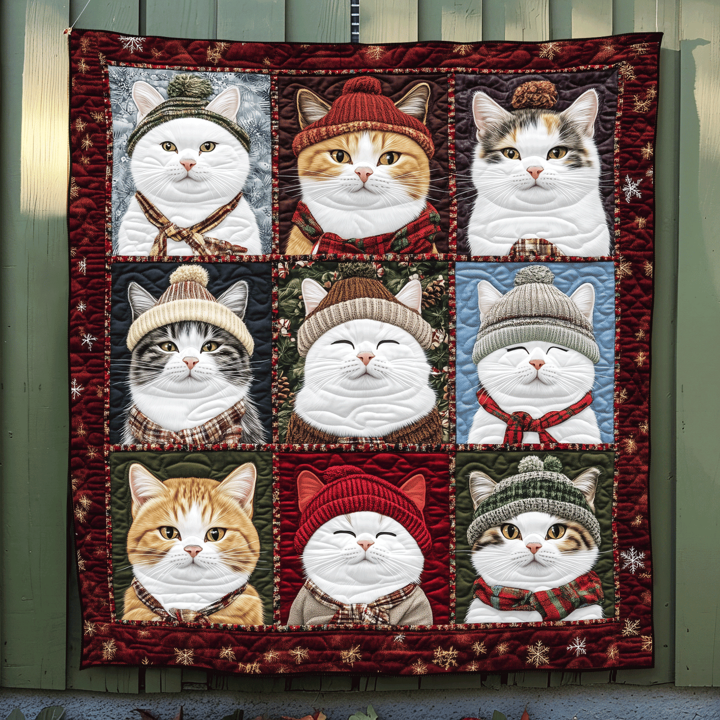 Jolly Catmas Quilted Blanket - Throw (55" x 60")