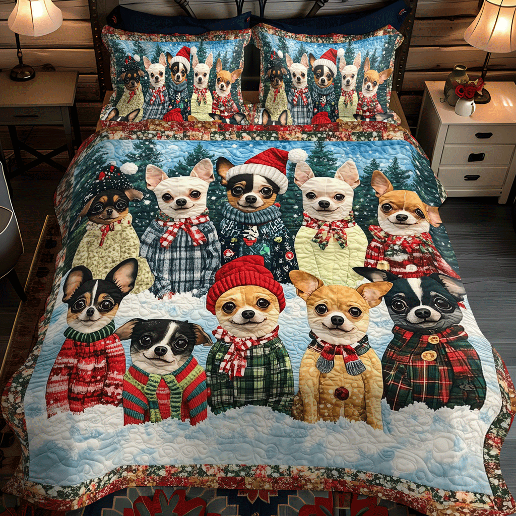 Jolly Chi Friends 3-Piece Quilted Bedding Set - Single (59" x 70")