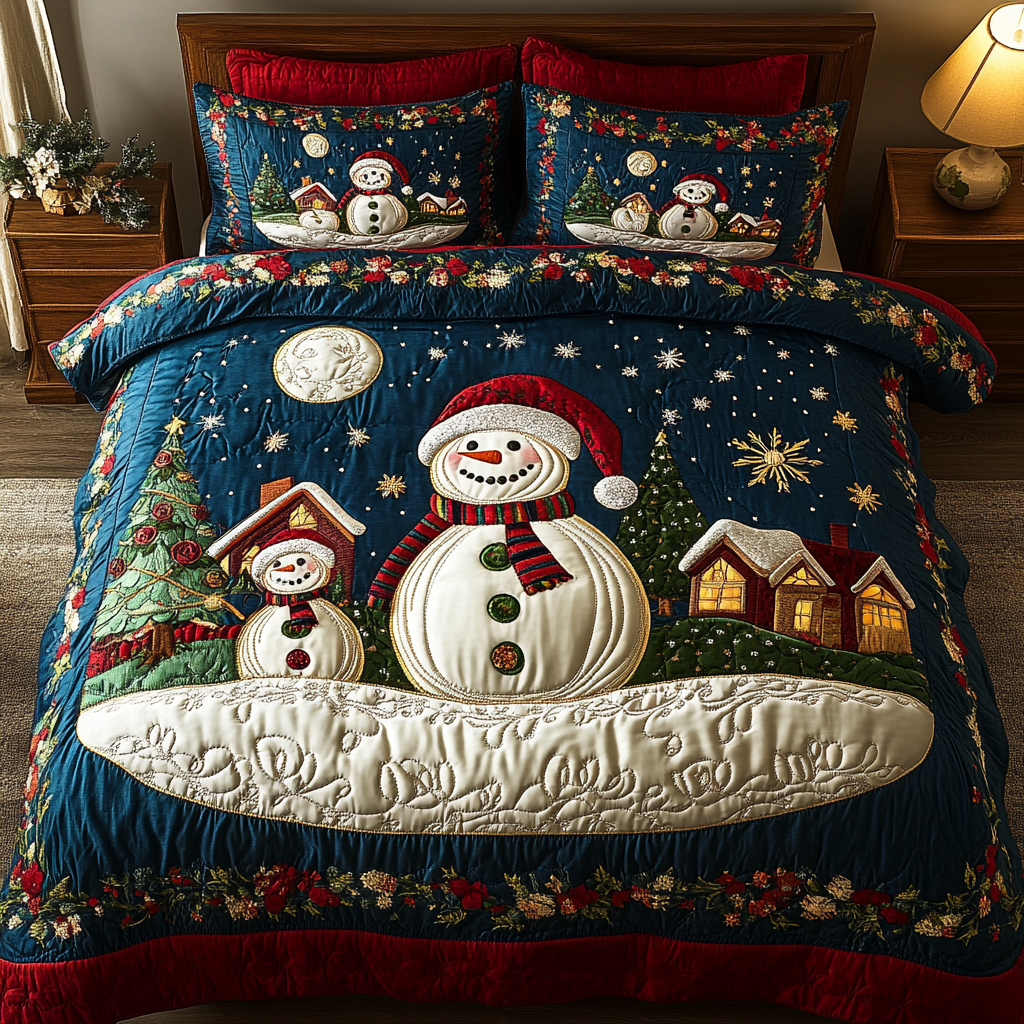 Jolly Frost 3-Piece Quilted Bedding Set - Single (59" x 70")