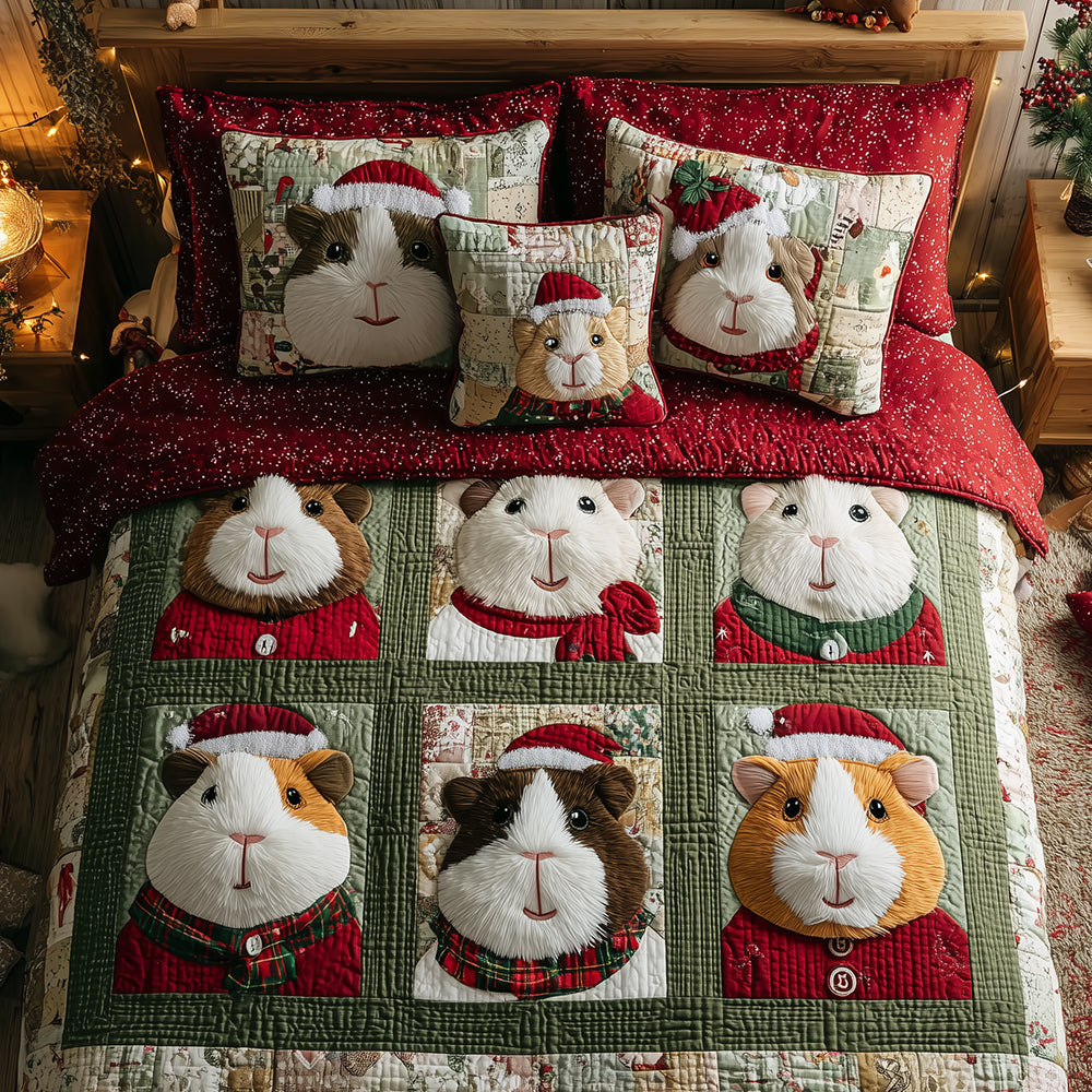 Jolly Guinea Pig 3-Piece Quilted Bedding Set - Single (59" x 70")