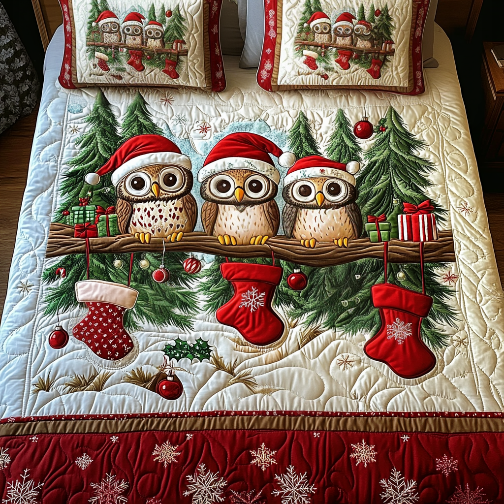 Jolly Perch 3-Piece Quilted Bedding Set - Single (59" x 70")