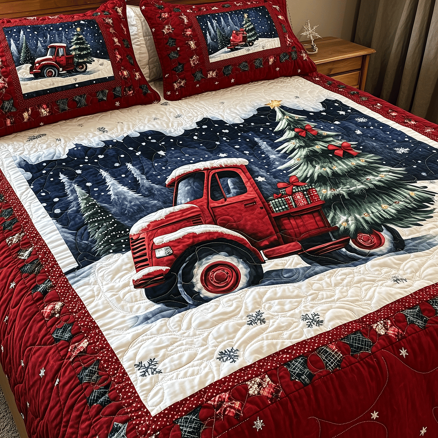 Joyful Journey 3-Piece Quilted Bedding Set - Single (59" x 70")