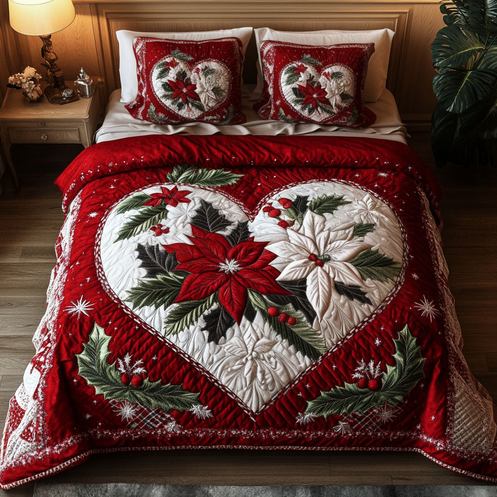 Joyful Wishes 3-Piece Quilted Bedding Set - Single (59" x 70")