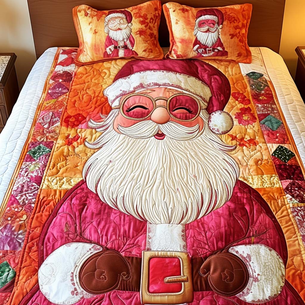 Joyful Cheer 3-Piece Quilted Bedding Set - Single (59" x 70")