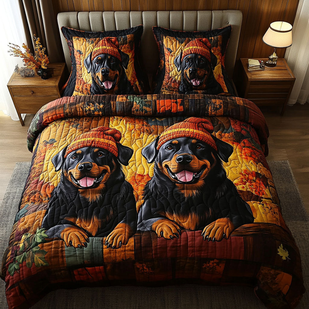 Joyful Twins 3-Piece Quilted Bedding Set - Single (59" x 70")