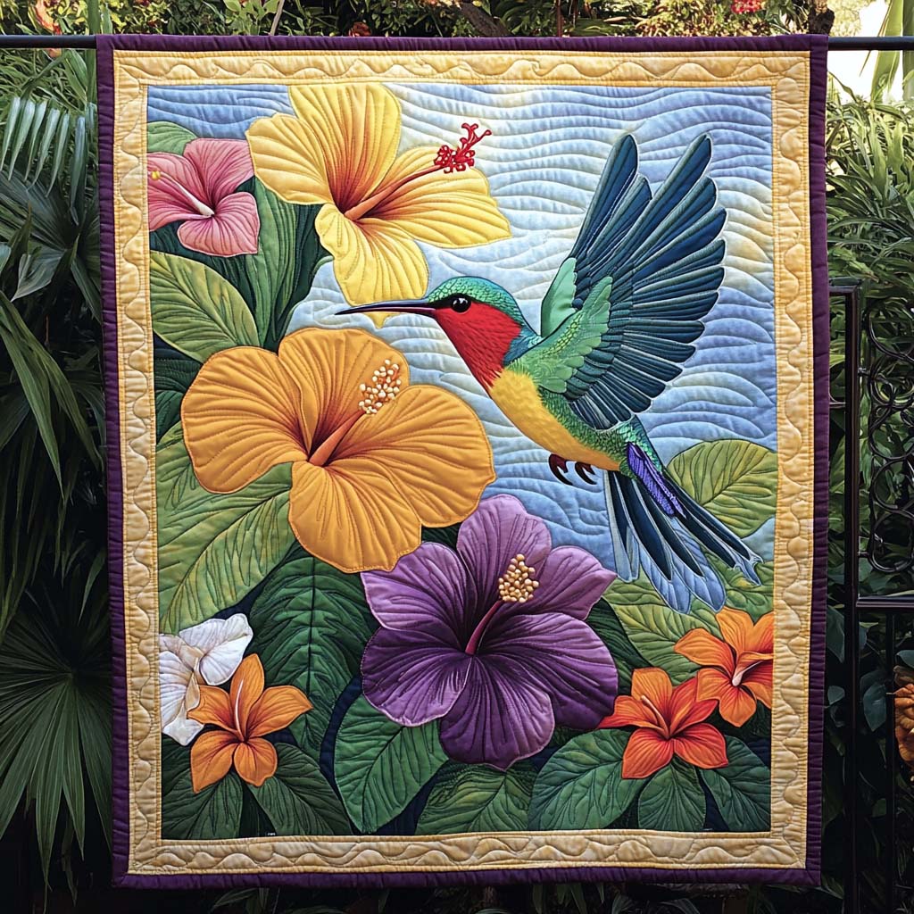 Jungle Breeze Quilted Blanket - Throw (55" x 60")