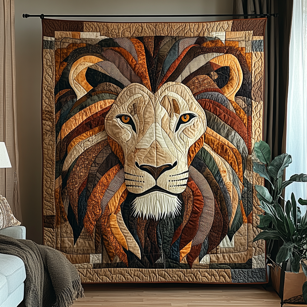 King of the Savannah Quilted Blanket - Throw (55" x 60")