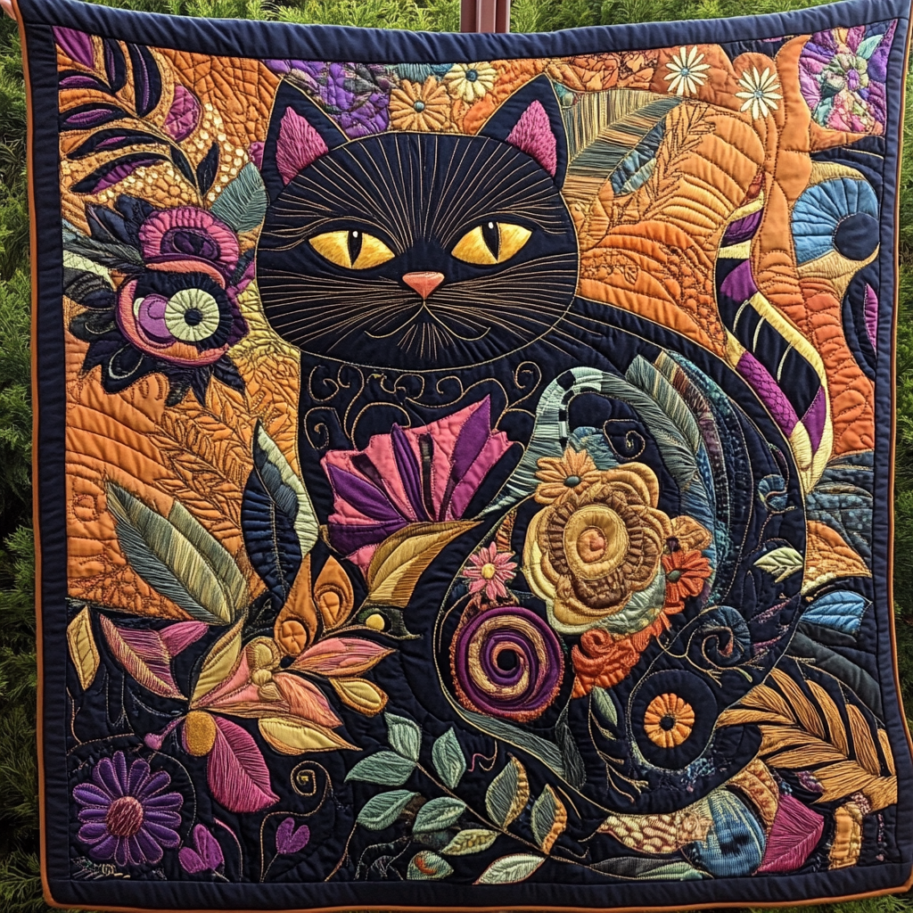 Kitty Cuddles Quilted Blanket - Throw (55" x 60")