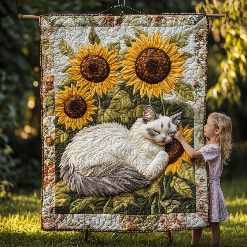 Kitty Kaleidoscope Quilted Blanket - Throw (55" x 60")