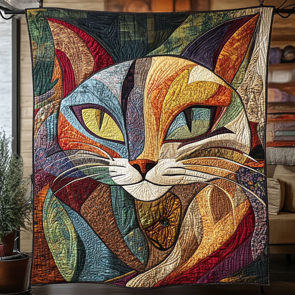 Kitty Kingdom Quilted Blanket - Throw (55" x 60")