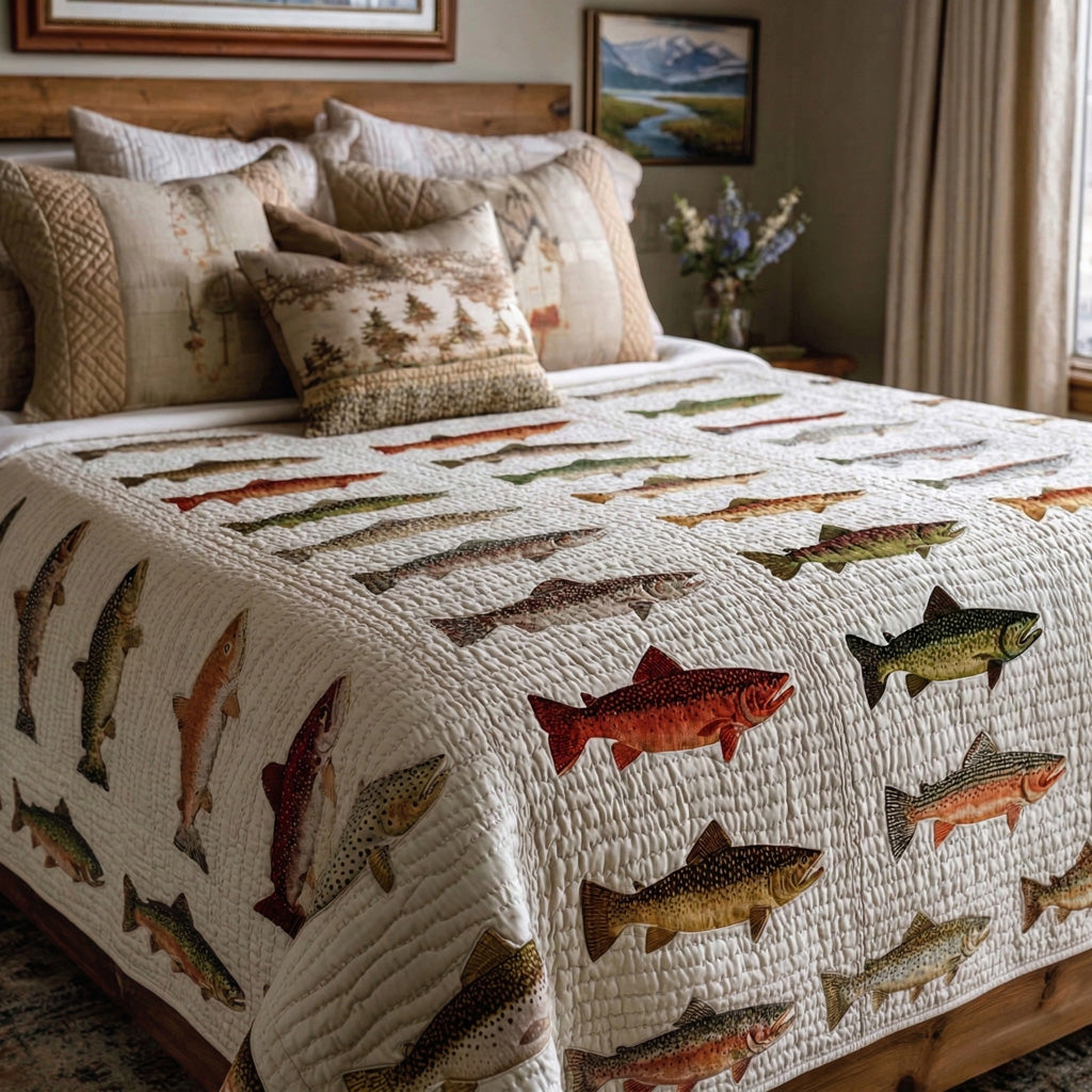 Lake Patch Trout Quilted Blanket - Baby (30" x 40") - Pack 1