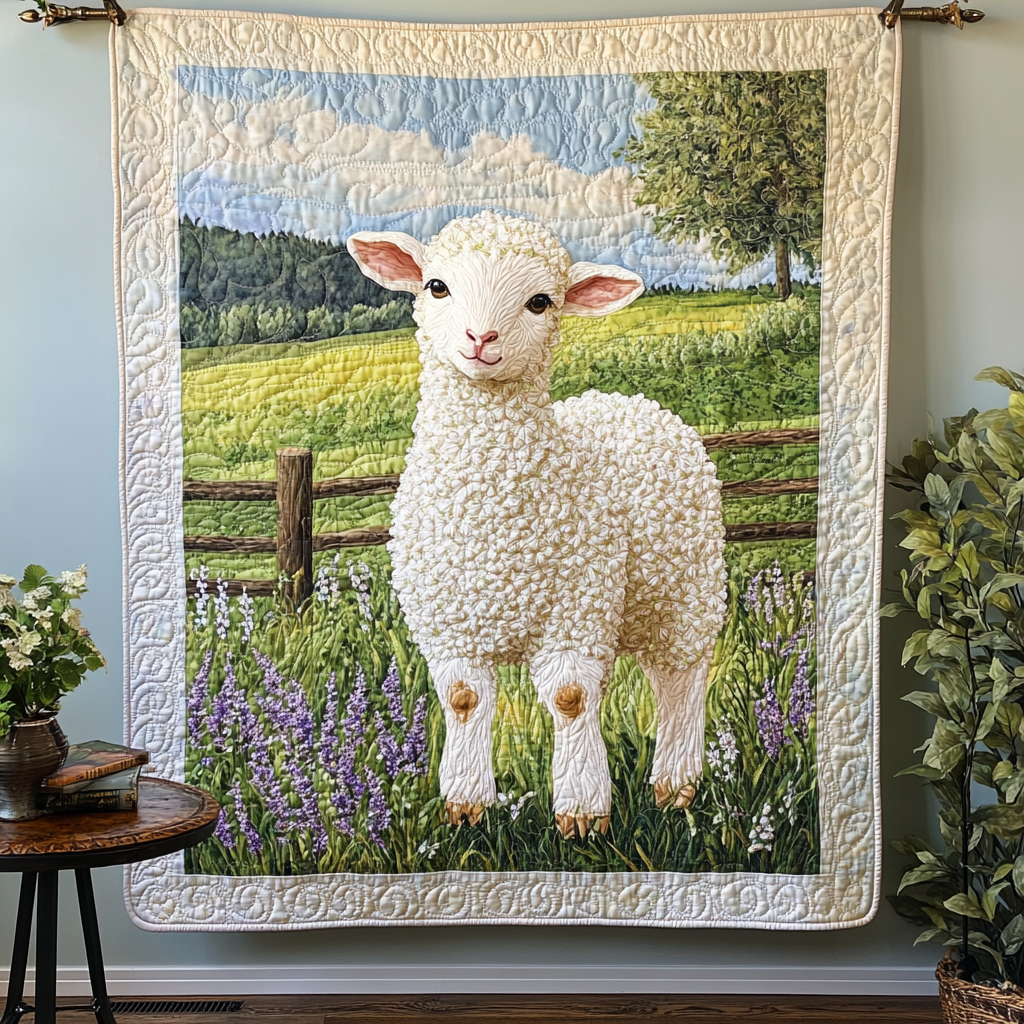 Lamb Comfort Quilted Blanket - Throw (55" x 60")