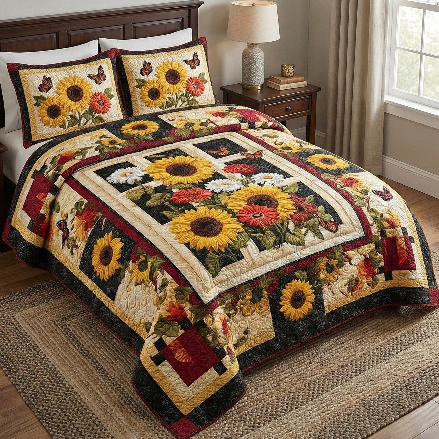 Lavender Meadow 3-Piece Quilted Bedding Set - Single (59" x 70")
