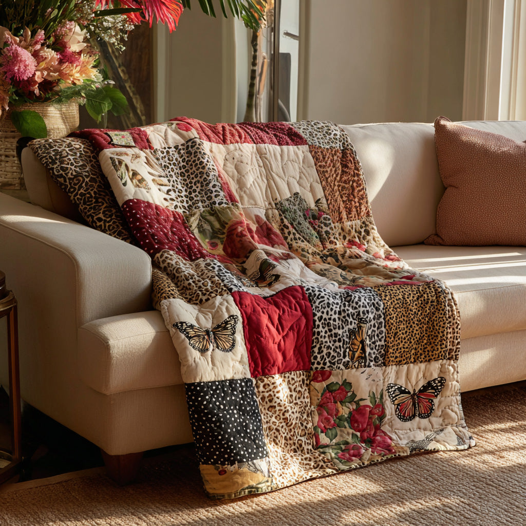 Leopard Rose Quilted Blanket - Baby (30" x 40") - Pack 1