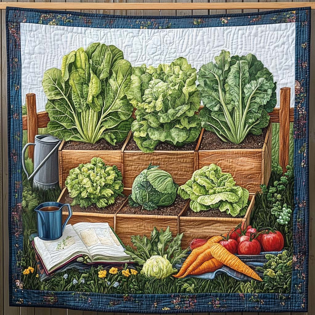 Lettuce Patch Quilted Blanket - Throw (55" x 60")