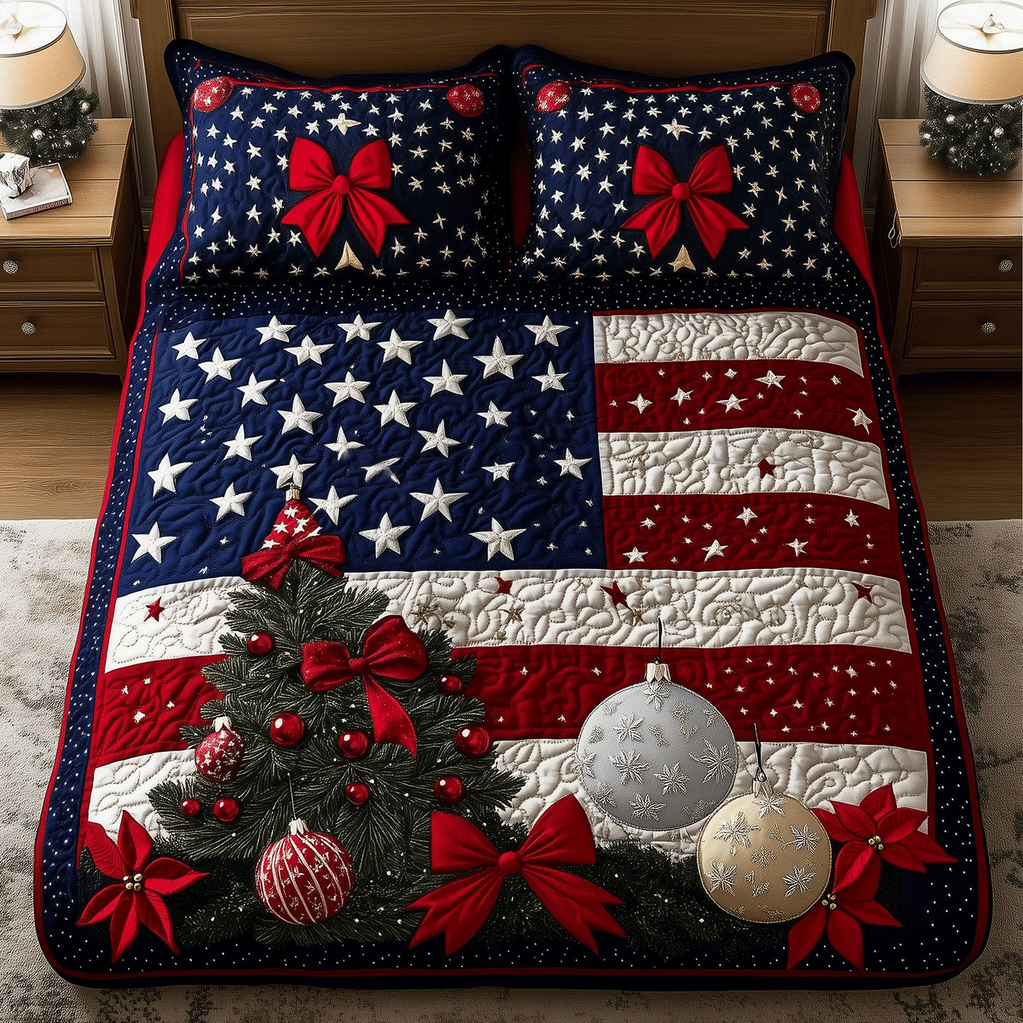 Liberty Lights 3-Piece Quilted Bedding Set - Single (59" x 70")