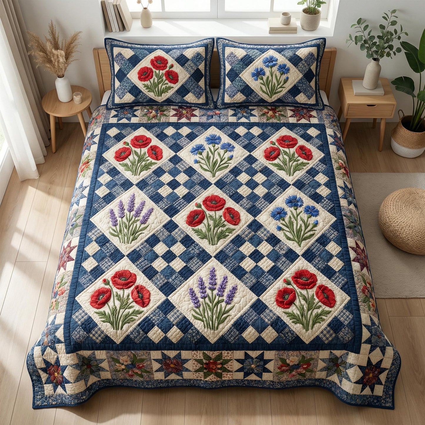 Liberty Bloom 3-Piece Quilted Bedding Set - Single (59" x 70")