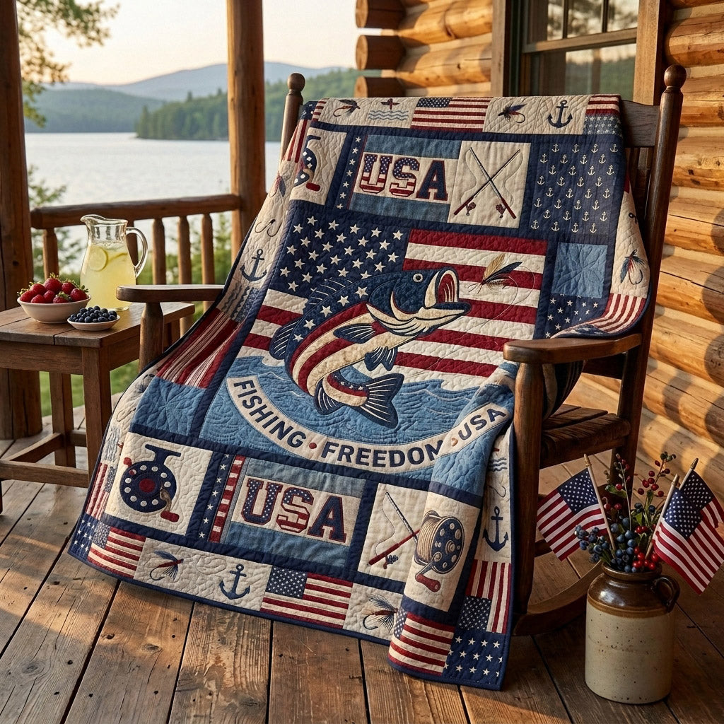 Liberty Fishing Quilted Blanket - Baby (30" x 40") - Pack 1