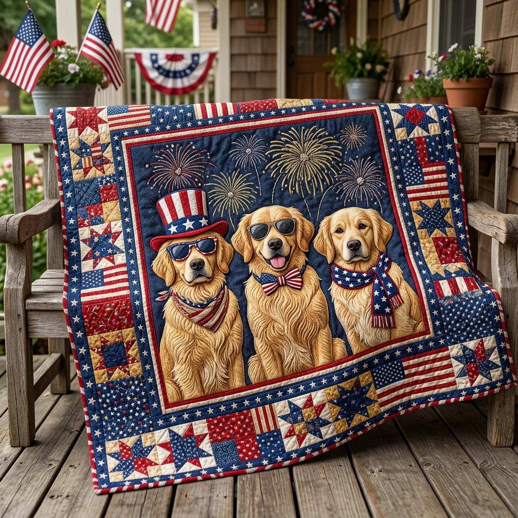 Liberty Golden Retriever Quilted Blanket - Baby (30" x 40") - Pack 1