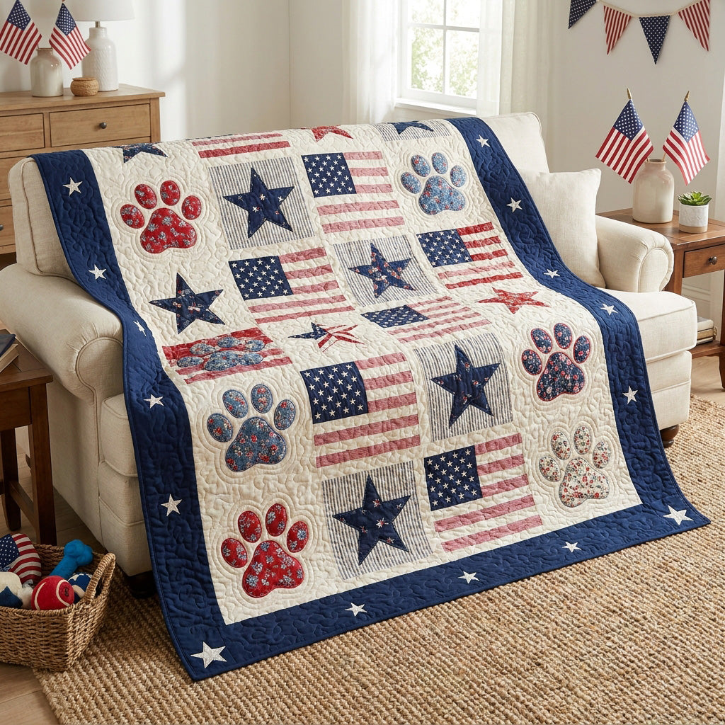Liberty Pawprint Quilted Blanket - Baby (30" x 40") - Pack 1