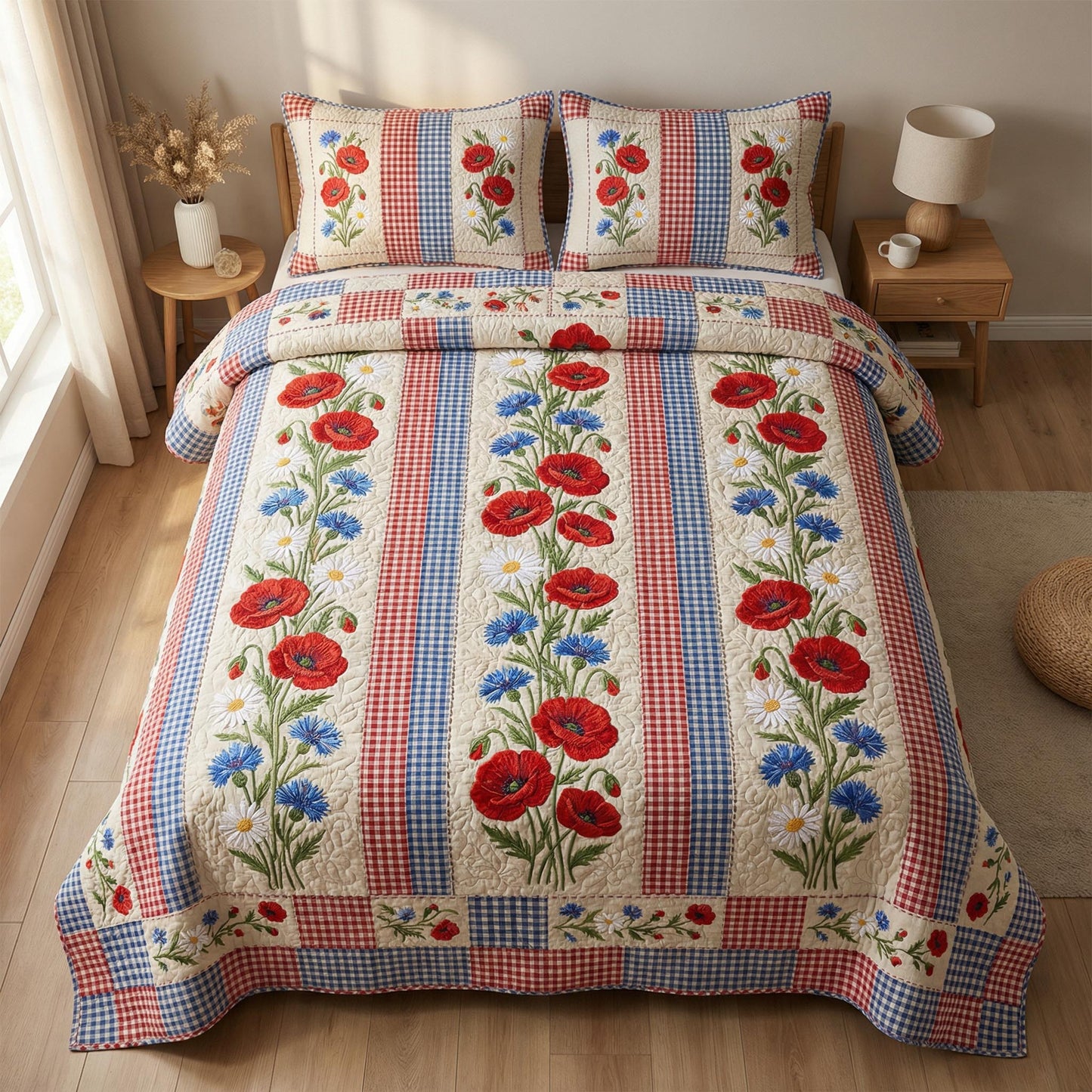 Liberty Petal 3-Piece Quilted Bedding Set - Single (59" x 70")