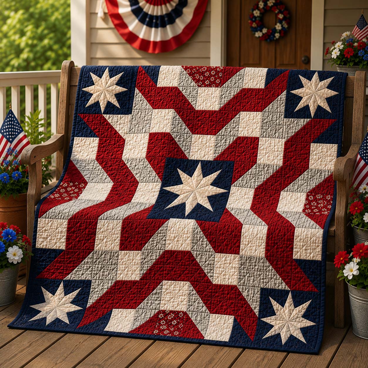 Liberty Starburst Quilted Blanket - Baby (30" x 40") - Pack 1