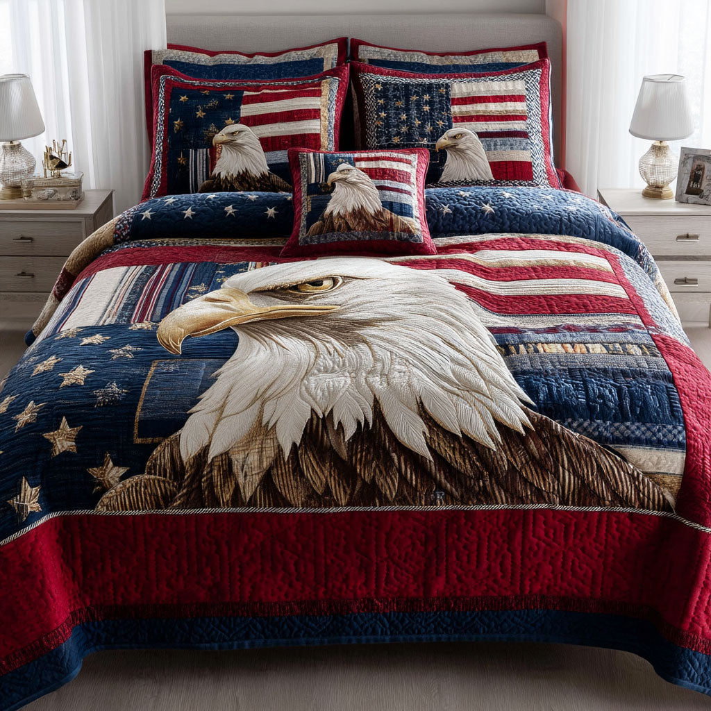 Liberty Wings 3-Piece Quilted Bedding Set - Single (59" x 70")