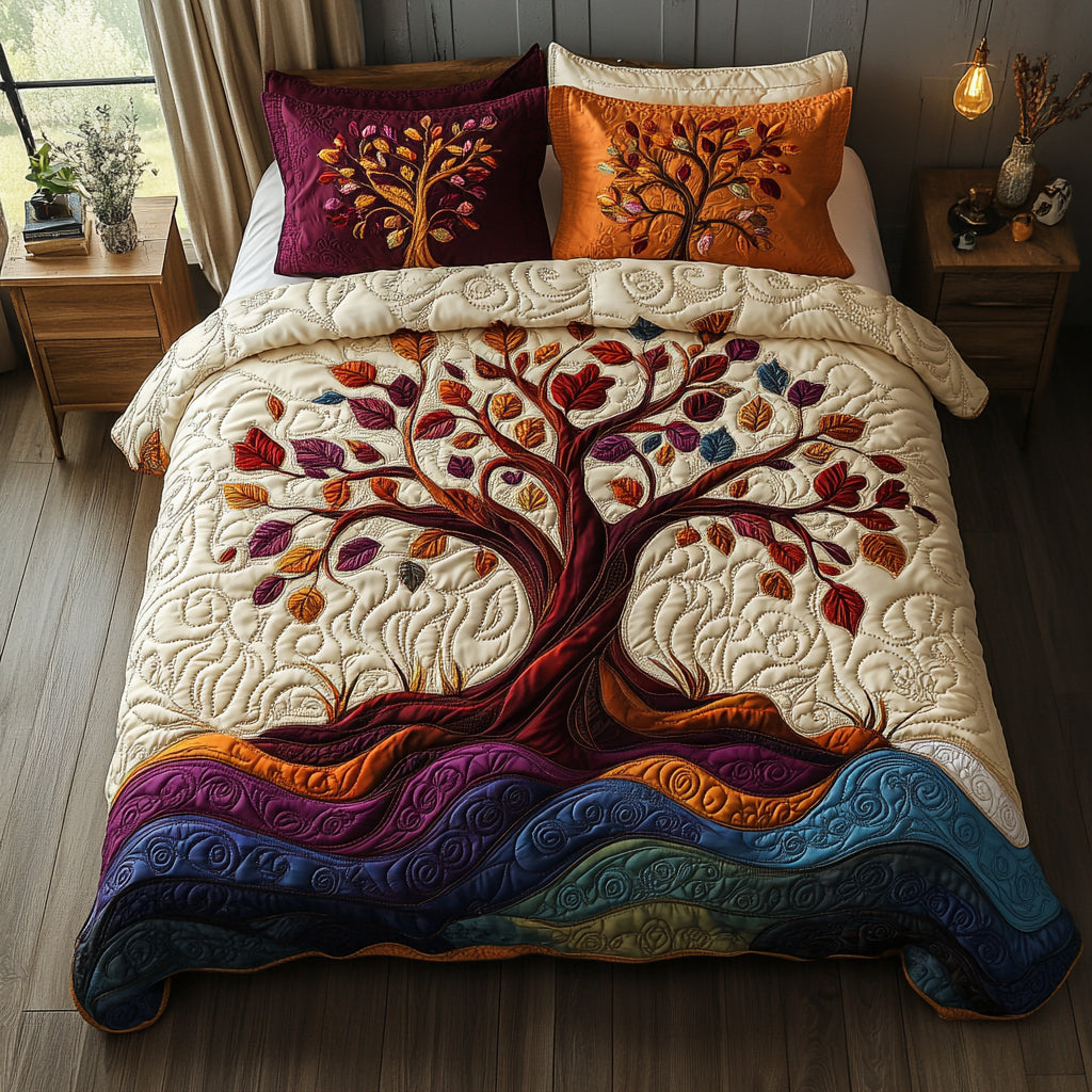 Life Journey 3-Piece Quilted Bedding Set - Single (59" x 70")