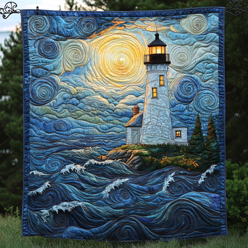 Lighthouse Glow Quilted Blanket - Throw (55" x 60")