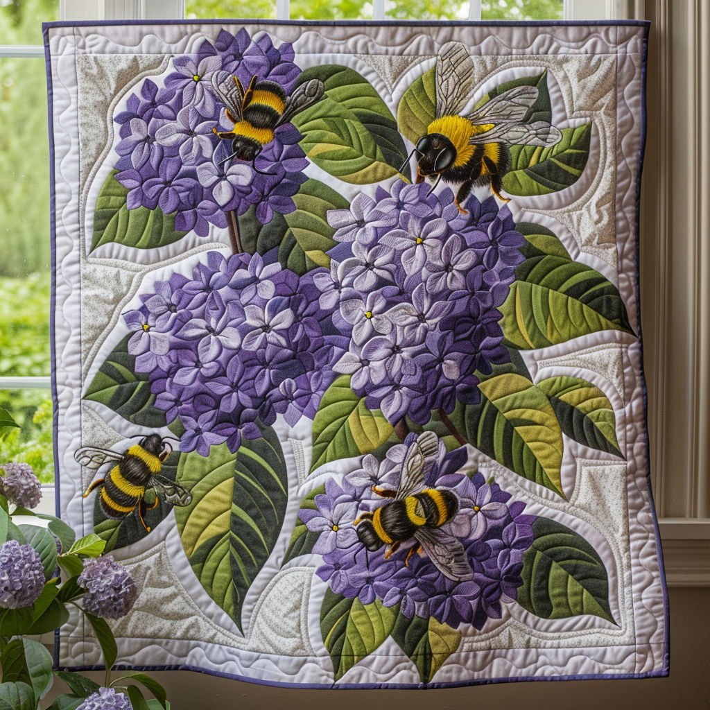 Lilac Buzz Quilted Blanket - Throw (55" x 60")