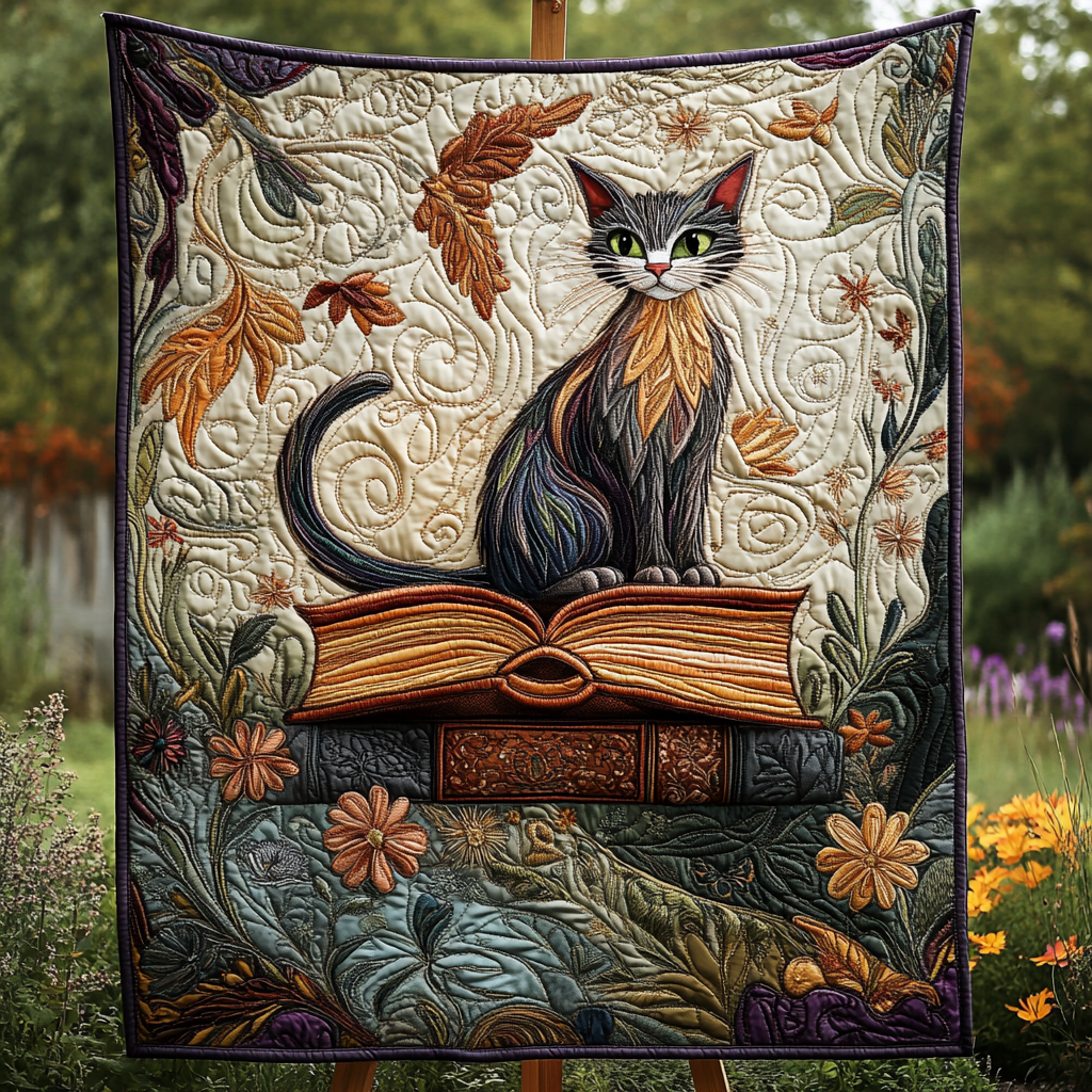 Literary Paws Quilted Blanket - Throw (55" x 60")