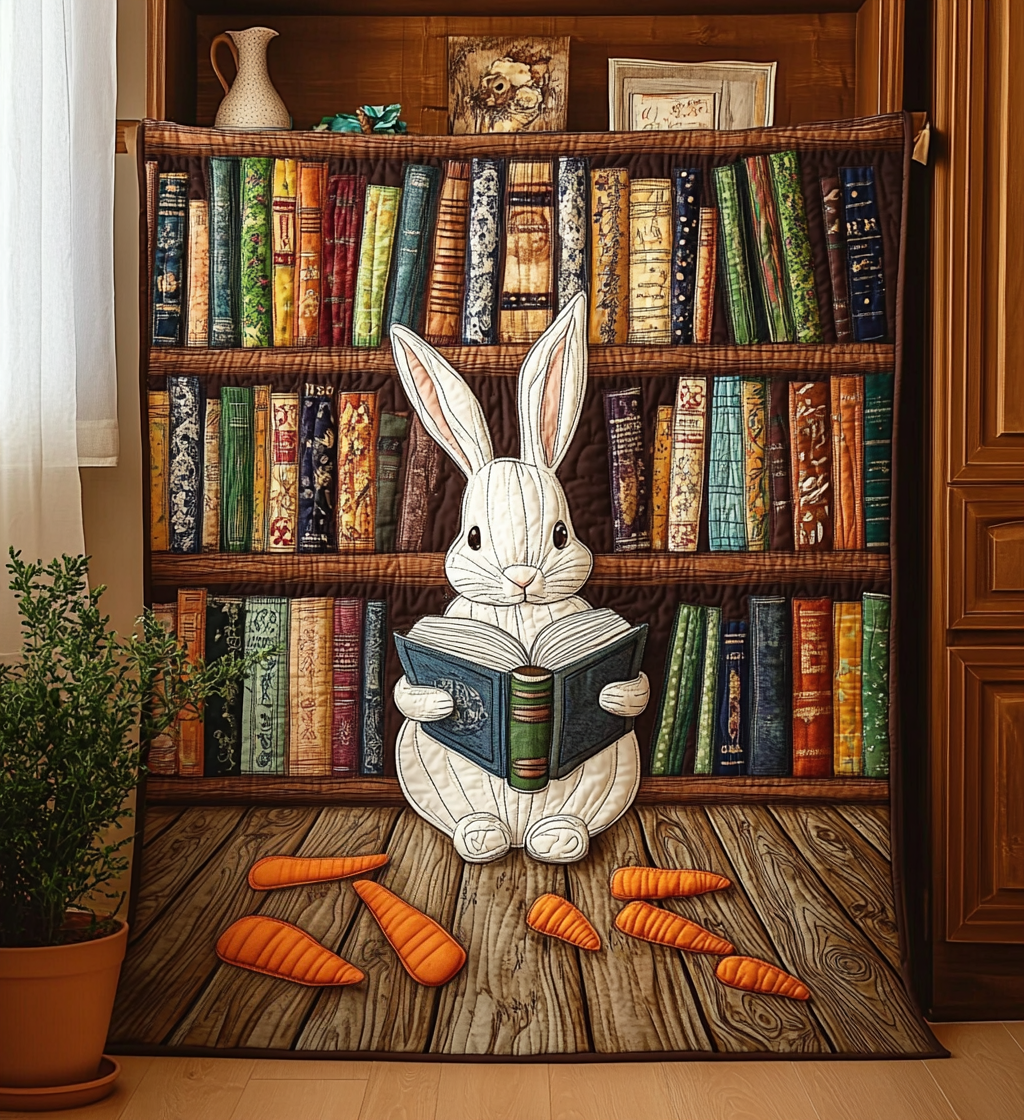 Literary Retreat Quilted Blanket - Throw (55" x 60")