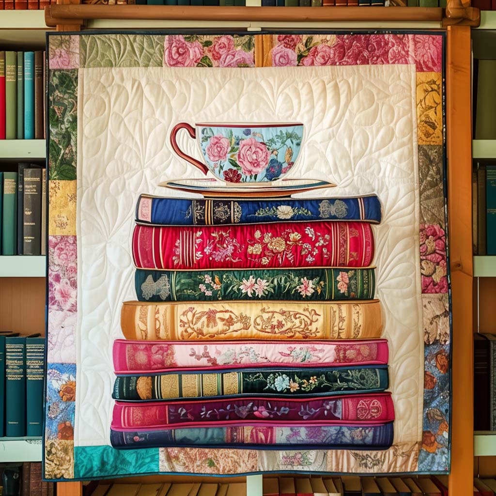 Literary Sips Quilted Blanket - Throw (55" x 60")